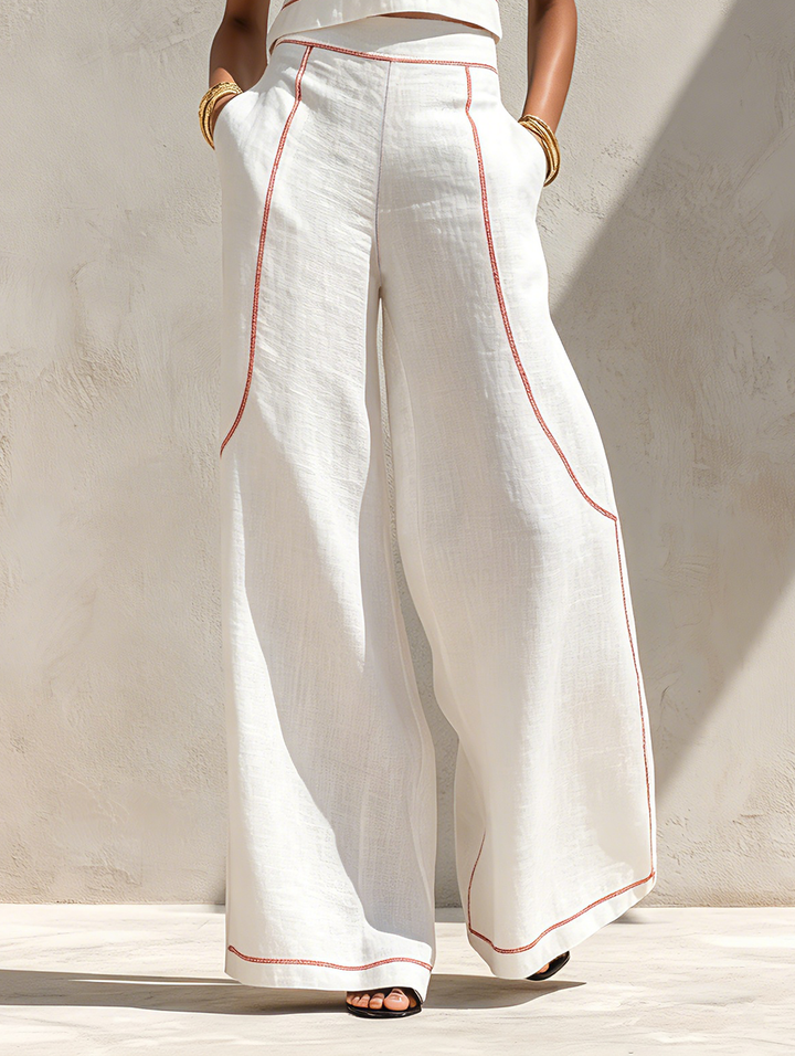 Harper | Elegant Contrast-Stitched Pants Set