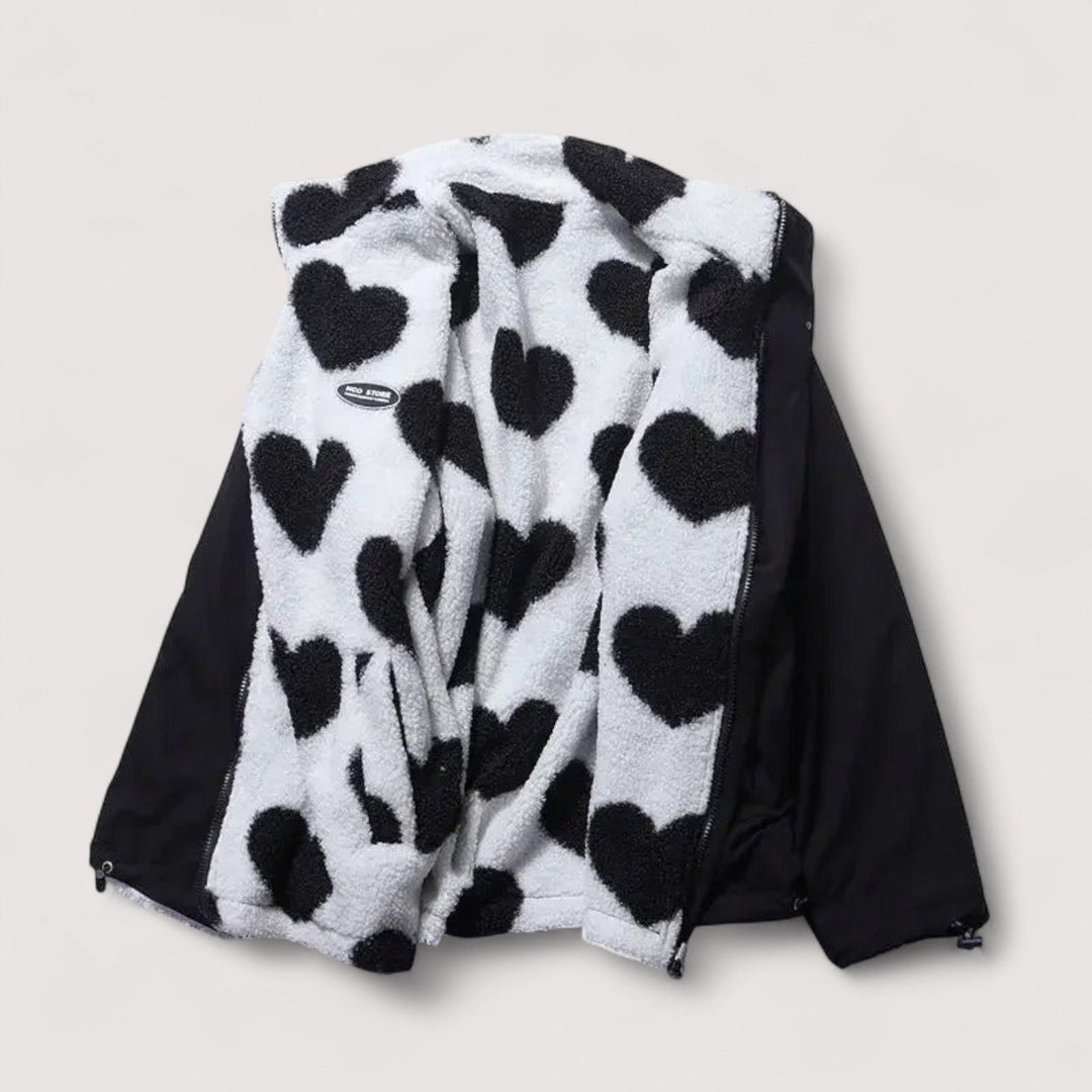 Clara | Reversible Heart Print Jacket