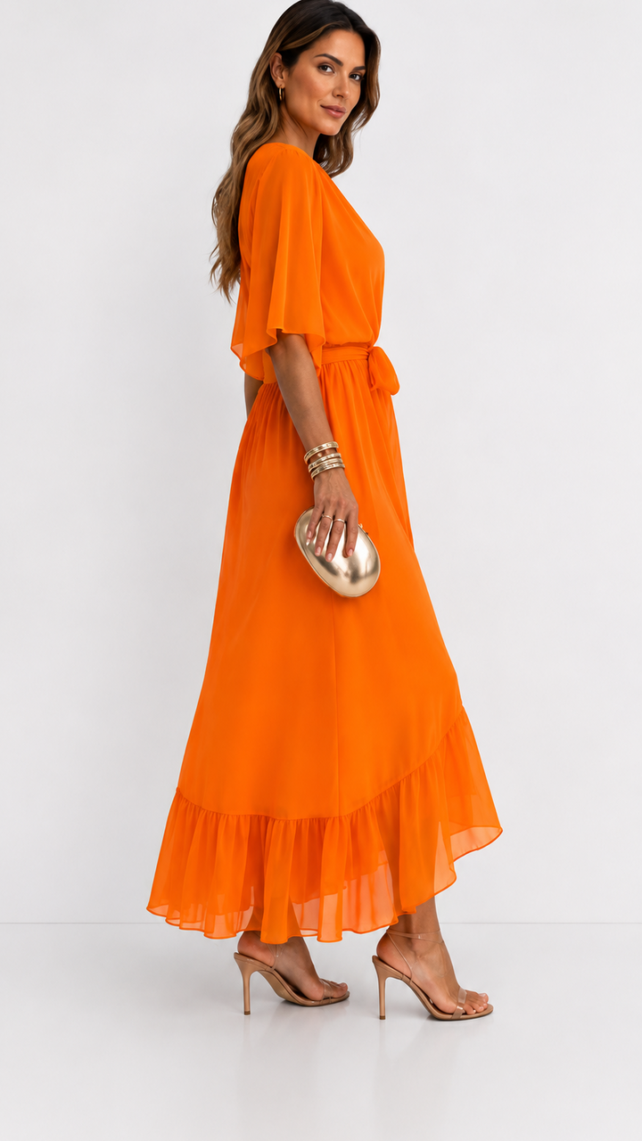 Isabelle™ | Elegant Chiffon Wrap Maxi Dress