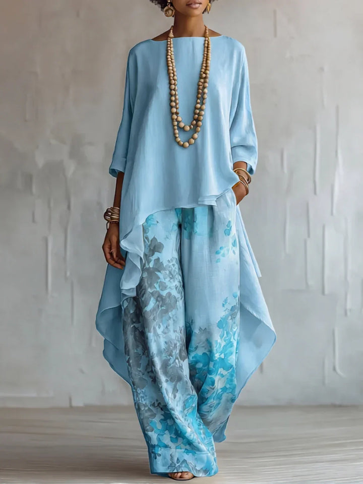 Federica | Asymmetric Floral Two-Piece Set