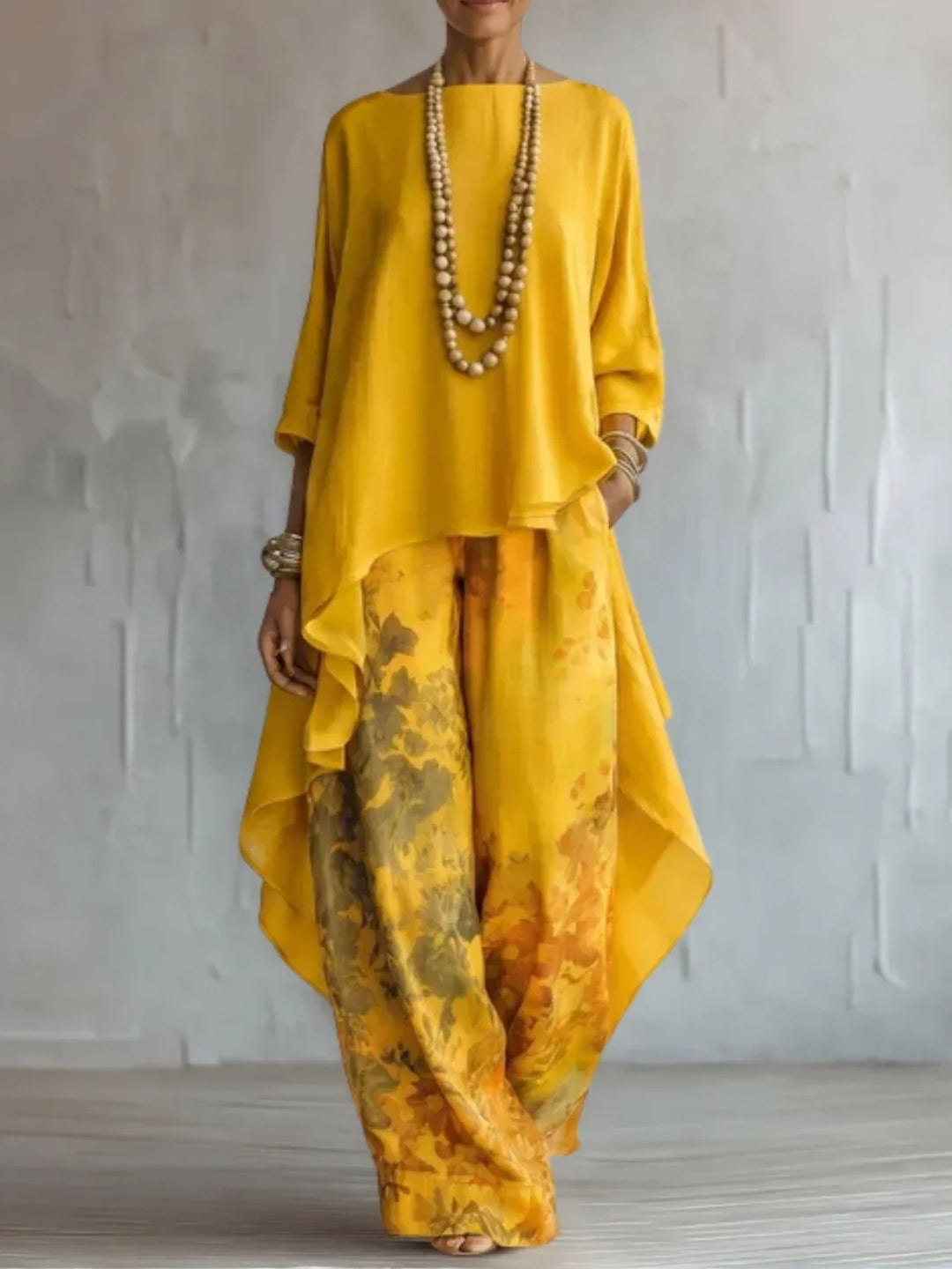 Federica | Asymmetric Floral Two-Piece Set