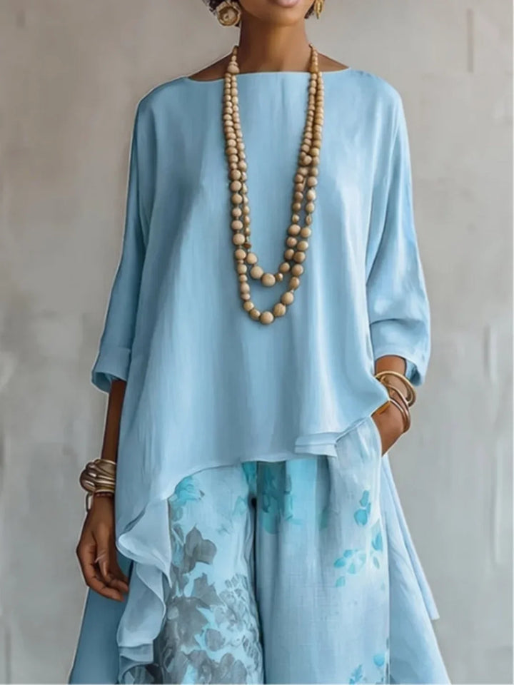 Federica | Asymmetric Floral Two-Piece Set