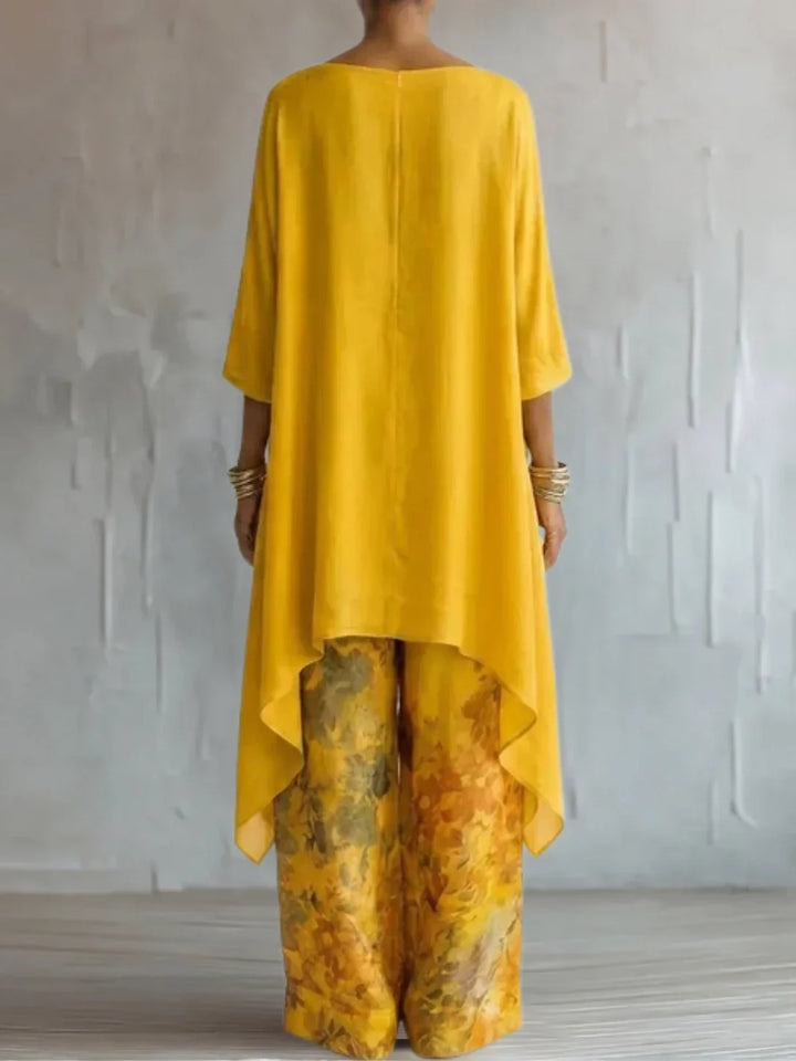 Federica | Asymmetric Floral Two-Piece Set