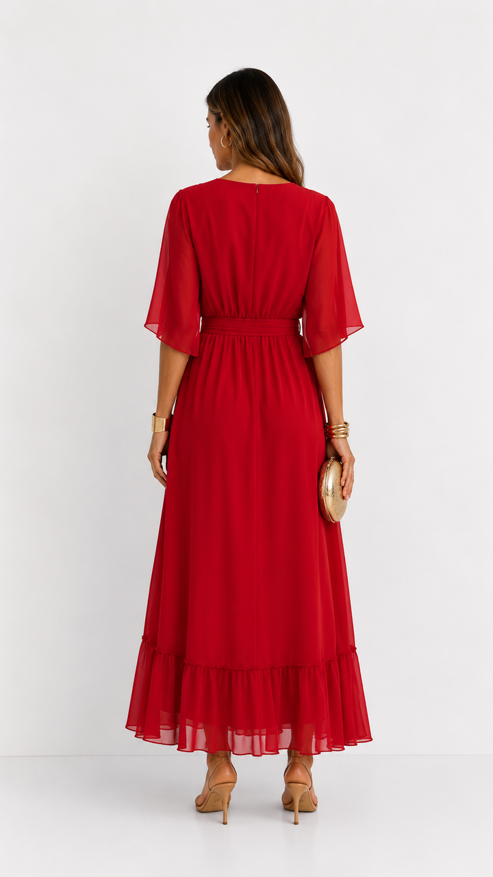 Isabelle™ | Elegant Chiffon Wrap Maxi Dress
