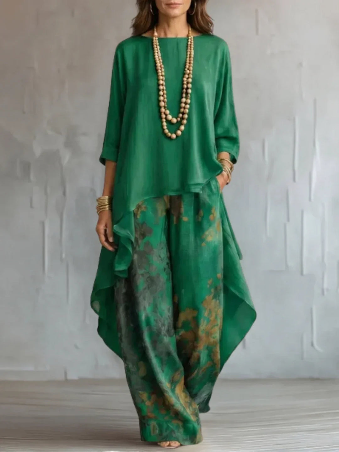 Federica | Asymmetric Floral Two-Piece Set