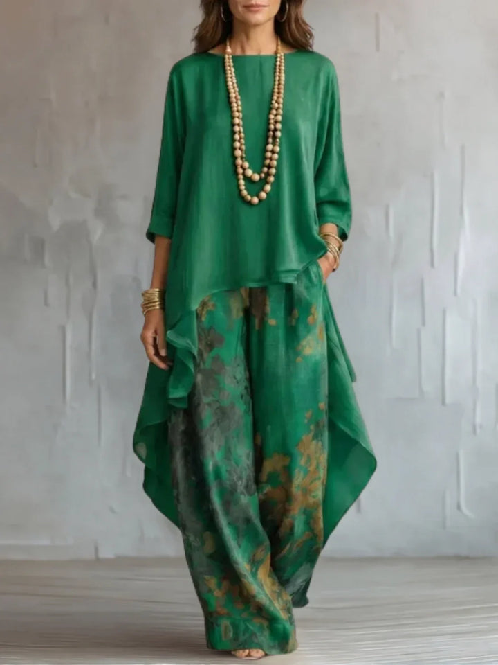 Federica | Asymmetric Floral Two-Piece Set