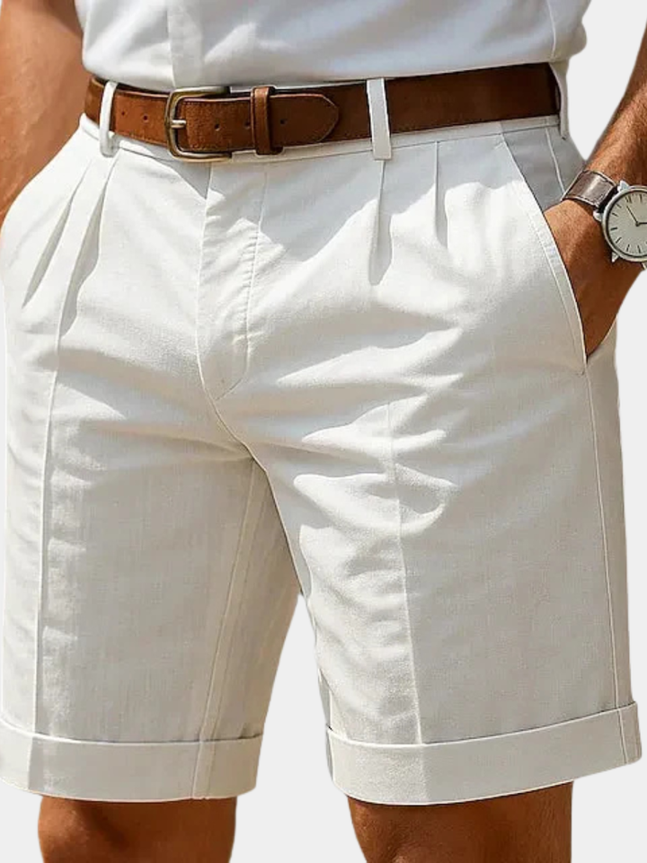 Enzo | Luxury Pleated Summer Bermuda Shorts