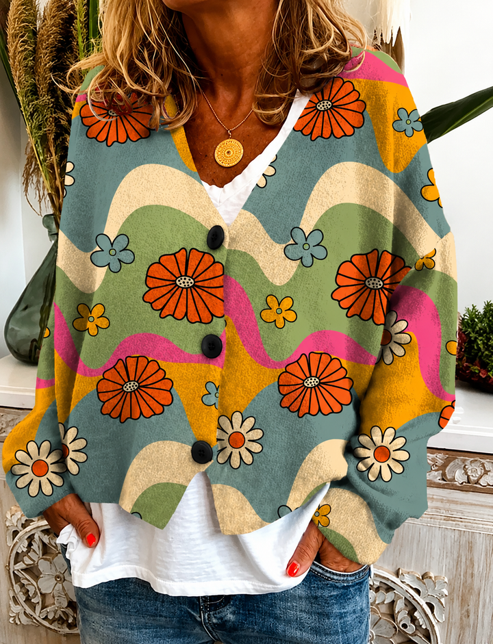 Delilah | Printed Knit Cardigan