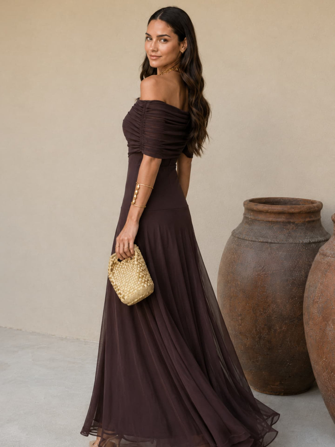 Toledo dress in brown