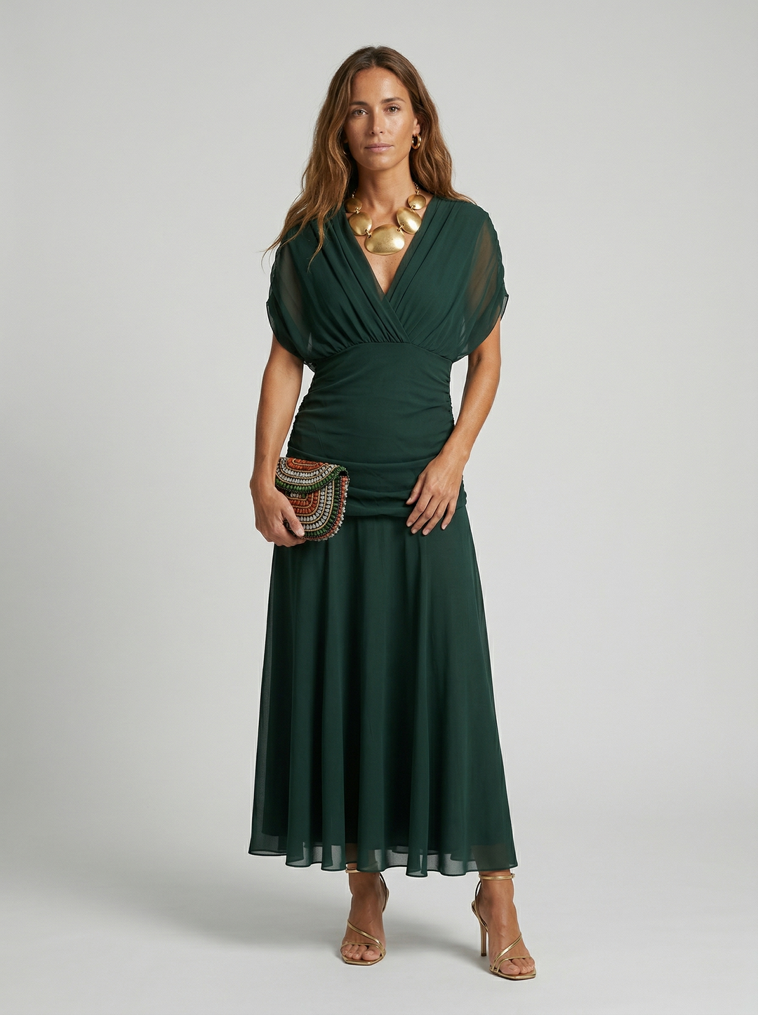 Long Dress with V-Neckline
