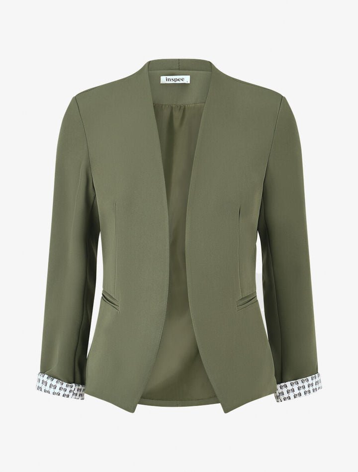 Straight-Cut Blazer with Shoulder Pads