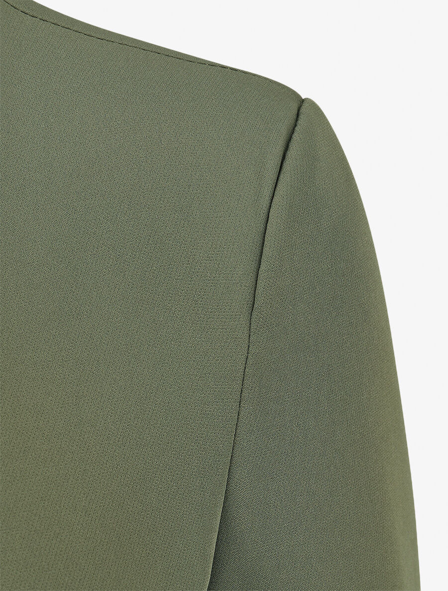 Straight-Cut Blazer with Shoulder Pads