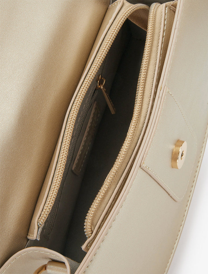 Joni Faux Leather Crossbody Bag - Or