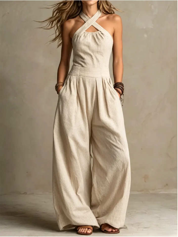 Bianca | Elegant Linen &amp; Cotton Jumpsuit