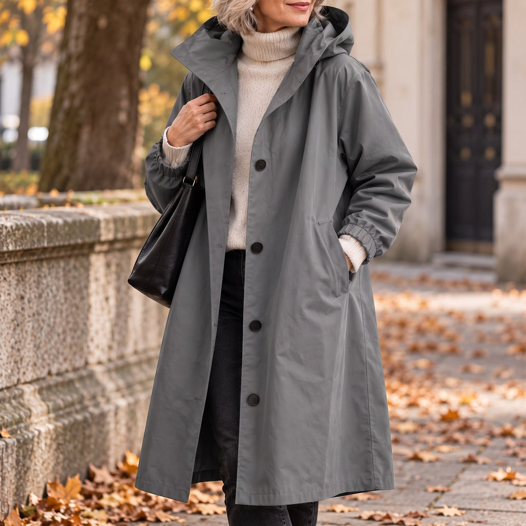 Theodora | Hooded Longline Trench Coat