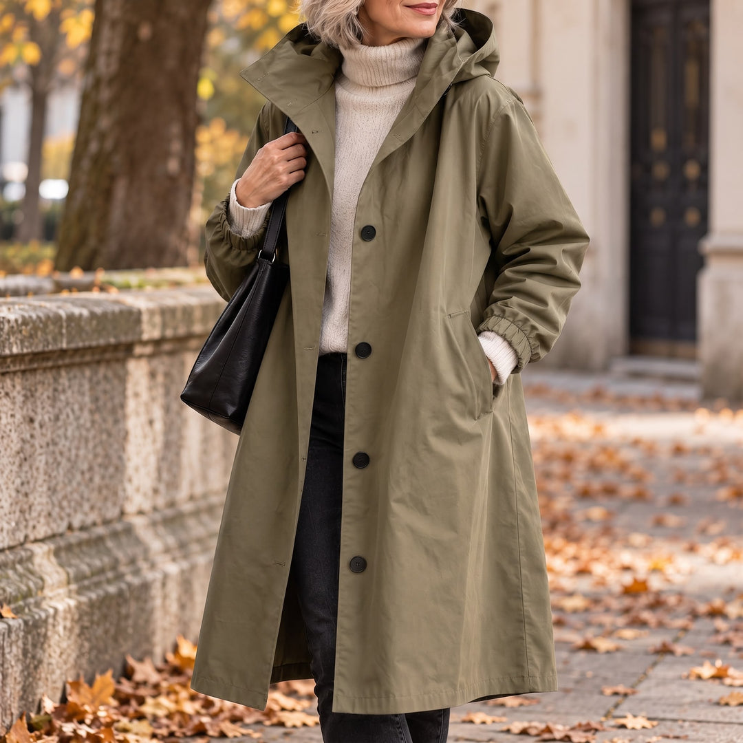 Theodora | Hooded Longline Trench Coat