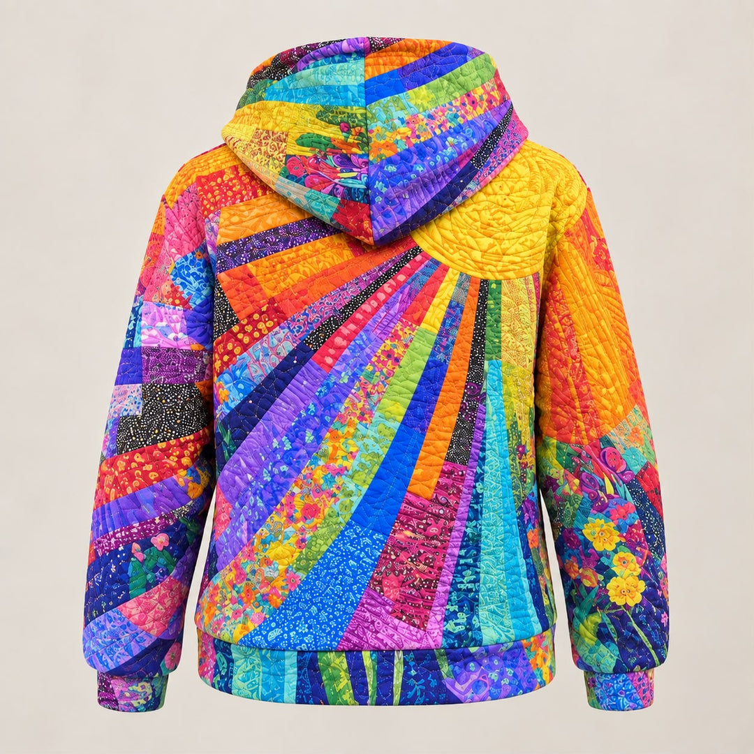 Dawnella™ | Bohemian Multicolor Patchwork Hoodie