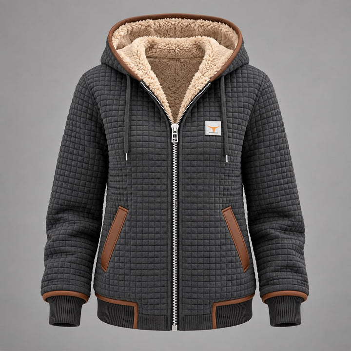 Silvana™ | Sherpa-Lined Quilted Zip-Up Hooded Jacket
