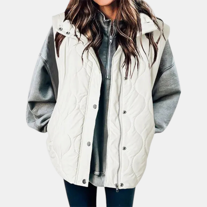 Cindy | Quilted Puffer Gilet with Zip &amp; Press-Studs