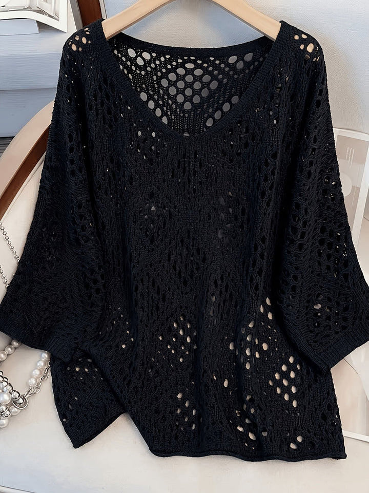 Edith™ | Open-Knit V-Neck Jumper