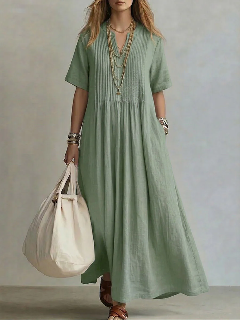 Rose - Flowing Pleated Summer Dress