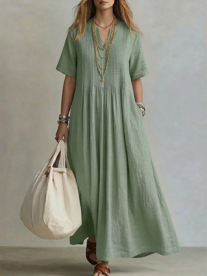Rose - Flowing Pleated Summer Dress