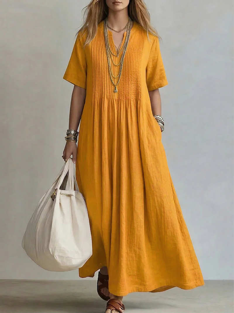 Rose - Flowing Pleated Summer Dress