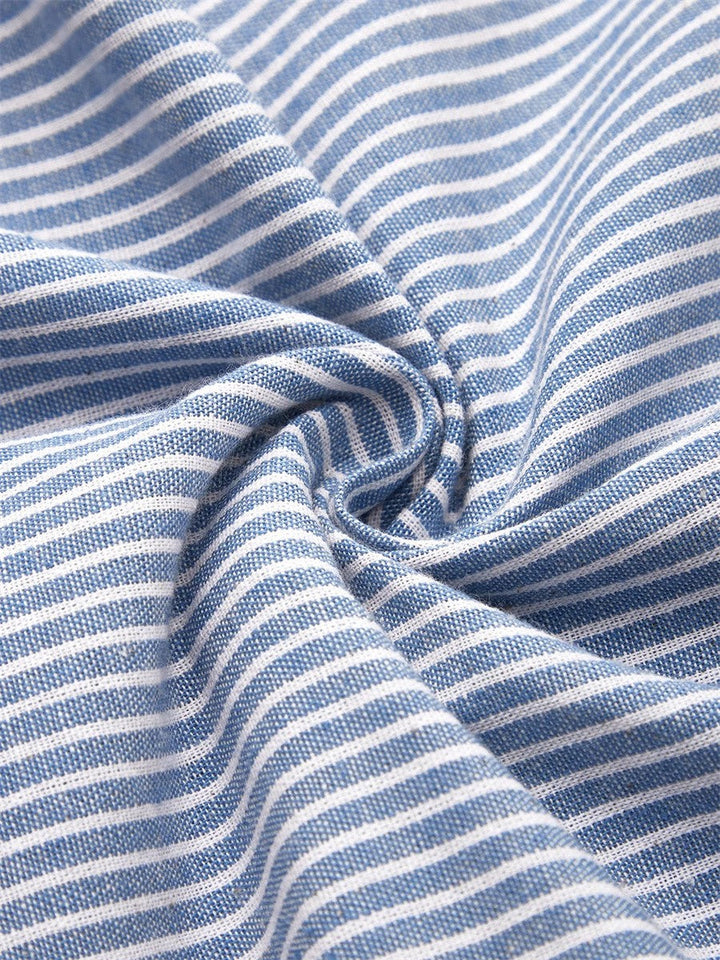 LUISA | ELEGANT TUMMY-FLATTERING STRIPED MIDI DRESS