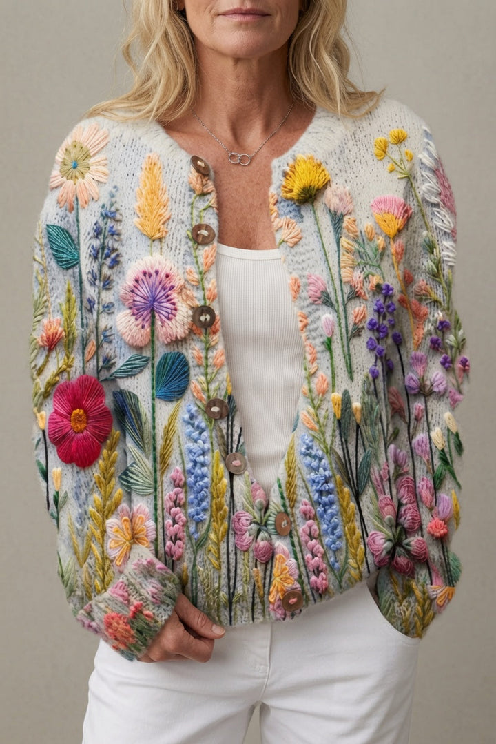 Hazel | Floral Knit Cardigan