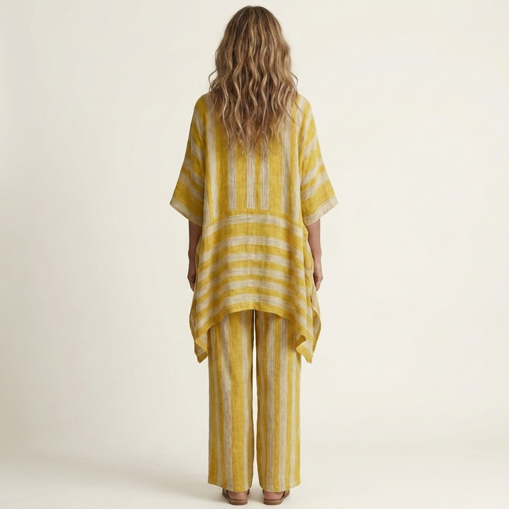 Kira | Two-Piece Striped Cotton-Linen Set