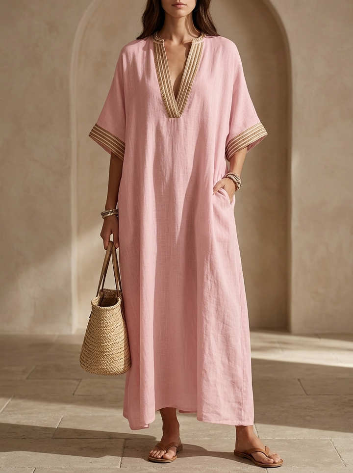 Winifred™ Braid Trim Kaftan Dress