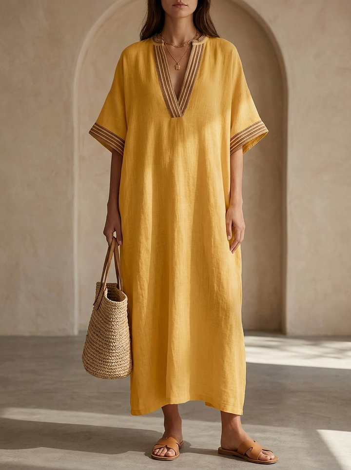 Winifred™ Braid Trim Kaftan Dress