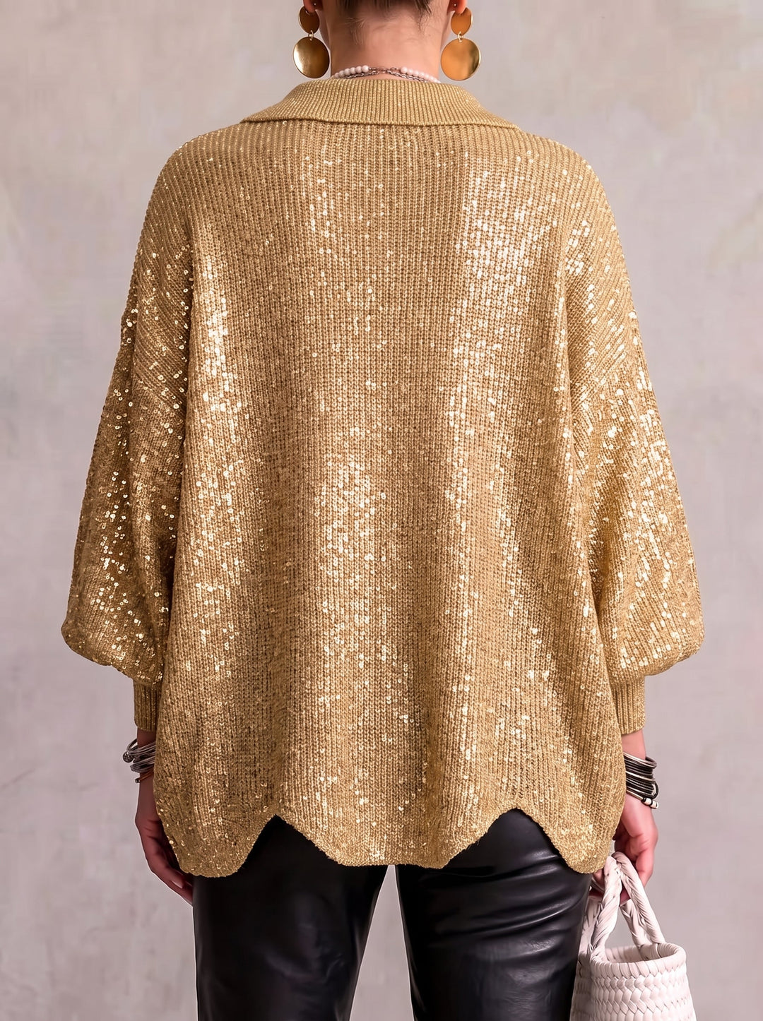 Karina | Oversized Collared Button Cardigan