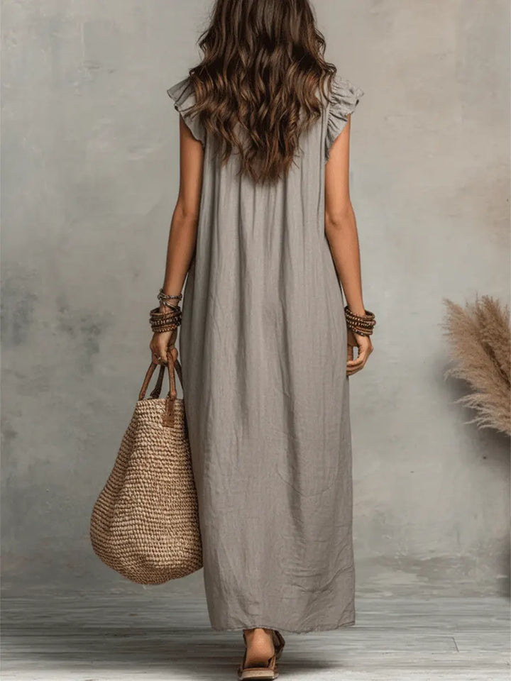 Camélia | Long Bohemian Linen &amp; Cotton Dress