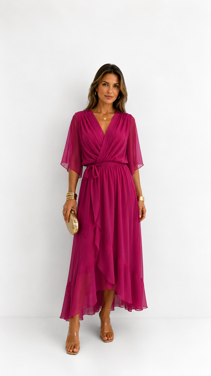 Isabelle™ | Elegant Chiffon Wrap Maxi Dress