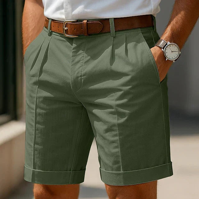 Enzo | Luxury Pleated Summer Bermuda Shorts